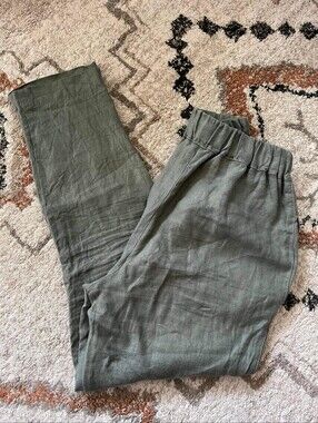 NPL Linen Genova Pants Forest Green